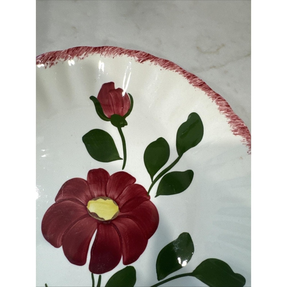 Blue Ridge Southern Potteries Made In USA Rock Rose 9 In Plate Hand Painted - Picture 3 of 9